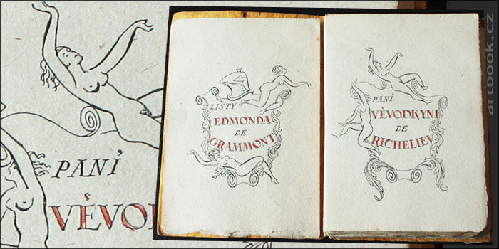 LISTY EDMONDA DE GRAMMONT PANÍ VÉVODKYNI DE RICHELIEV. - kol. 1935, erotikum.