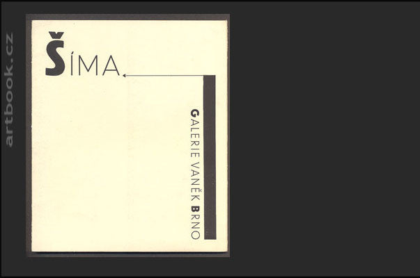 Šíma - KATALOG VÝSTAVY PRACÍ JOSEFA ŠÍMY. Galerie Vaněk, 1931.