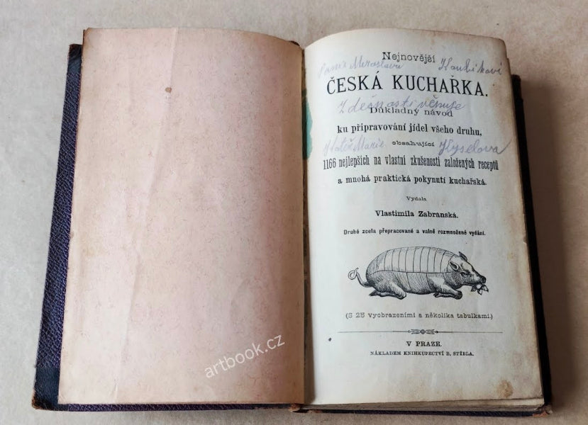 Vlastimila Zabranská. Nejnovějši ČESKÁ KUCHAŘKA. - (1883).