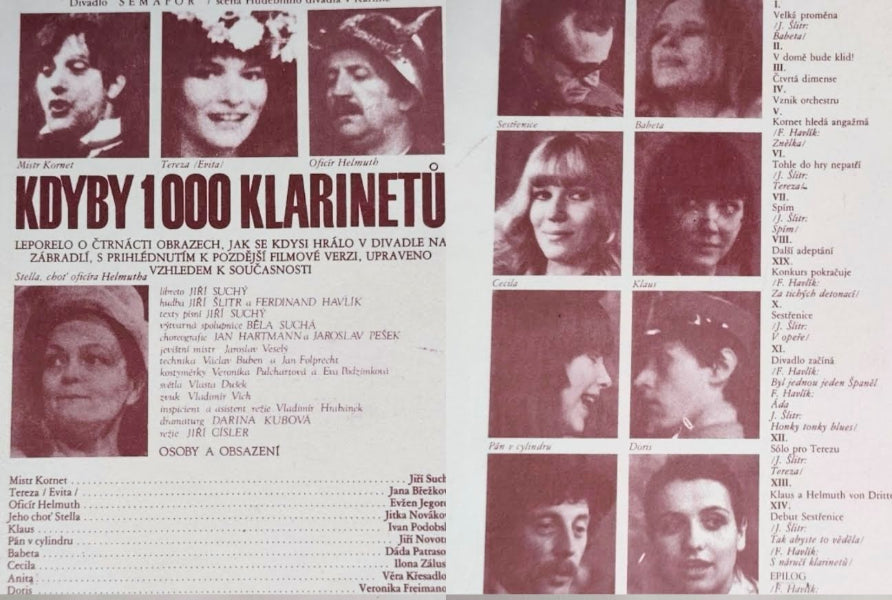 SEMAFOR. KDYBY TISÍC KLARINETŮ. Program divadla Semafor. - 1980.