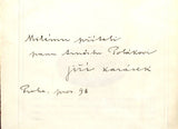 KARÁSEK ZE LVOVIC, JIŘÍ: IDEJE ZÍTŘKU. - (1898). Podpis autora.