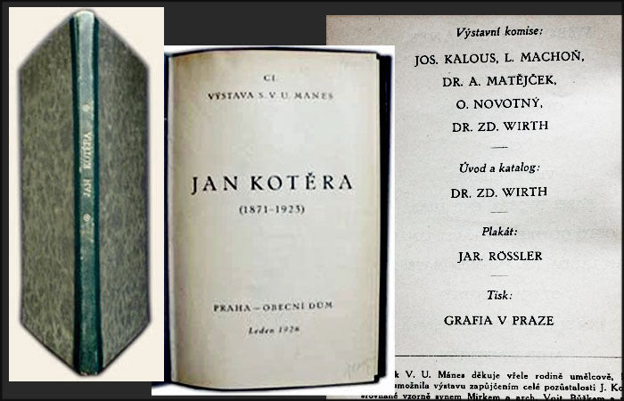 KOTĚRA; JAN. 1871-1923. CI. výstava S.V.U. Mánes; Obecní dům, leden 1926.