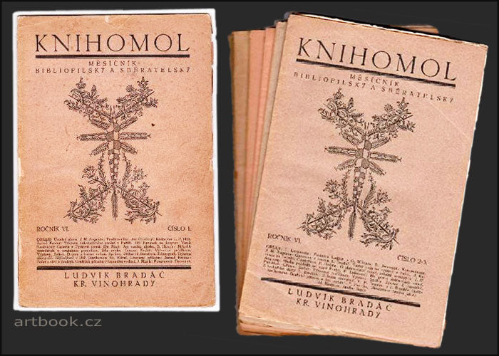 KNIHOMOL Měsíčník bibliofilský a sběratelský. Roč. VI., č 1-10, říjen 1925 - srpen 1926.