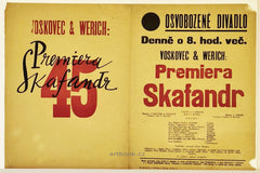 VOSKOVEC & WERICH: PREMIÉRA SKAFANRD. Osvobozené divadlo. 1929.