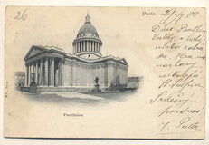 PARIS - PANTHÉON. - 1900. Pohlednice. Paříž. Francie. Cizina. Místopis. Dlouhá adresa.