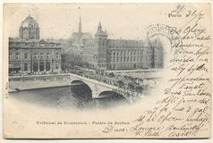 PARIS - TRIBUNAL DE COMMERCE - PALAIS DE JUSTICE. - 1900. Pohlednice. Paříž. Francie. Cizina. Místopis. Dlouhá adresa.