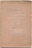 Beneš - PRESIDENT REPUBLIKY Dr. EDVARD BENEŠ ČESKOSLOVENSKÉMU STUDENSTVU ROKU 1938.  - 1938. Edice živých slov. /historie/politika/