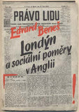 BENEŠ; EDVARD: LONDÝN A SOCIÁLNÍ POMĚRY V ANGLII. - 1943.