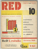 RED měsíčník pro moderní kulturu. - 1927 - 1931.  Revue svazu moderní kultury Devětsil. Redaktor Karel Teige.