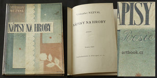 NEZVAL; VÍTĚZSLAV: NÁPISY NA HROBY. - 1926. First edition. Original halfcloth. Design by OT. MRKVICKA.