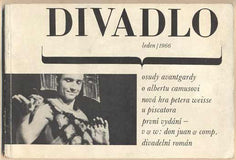 DIVADLO. Leden. 1966. (17. ročník). - 1966. Obálka LIBOR FÁRA. Foto NOVOTNÝ; BLÁHA./Voskovec/Werich/
