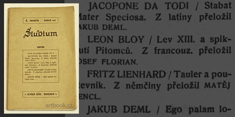 1907. Stará Říše na Moravě.  Leon Bloy; Jakub Deml; Pius X. /sr/ REZERVACE