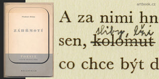 HOLAN; VLADIMÍR: ZÁHŘMOTÍ. - 1940. 1. vyd. Poesie sv. 37. REZERVOVÁNO