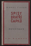 ČAPEK; KAREL: POVĚTROŇ. - 1934. Spisy bratří Čapků sv. XXXIV. /kč/