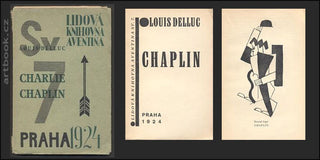 Teige & Mrkvička - DELLUC; LOUIS: CHARLIE CHAPLIN. - 1924. Lidová knihovna Aventina sv. 7. Obálka TEIGE & MRKVIČKA.