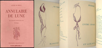 Toyen - LE BRUN; ANNIE: ANNULAIRE DE LUNE. - 1977. Six dessins originaux de TOYEN.