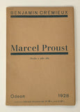 Teige - CRÉMIEUX, BENJAMIN: MARCEL PROUST. - 1928.