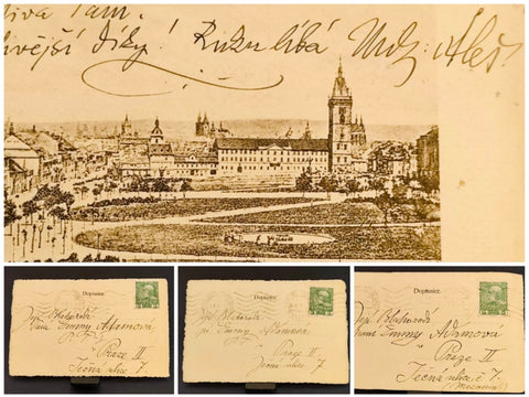 Mikoláš Aleš (18.11.1852 - 10.7.1913). Český malíř. - 3x Alšovy rukopisy z r. 1913.