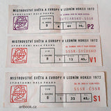 Hokejový program z mistrovství světa v r. 1972 v Praze + vstupenky na utkání.