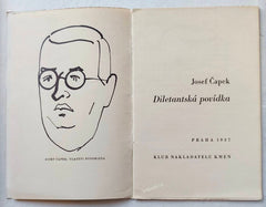 ČAPEK, JOSEF: DILETANTSKÁ POVÍDKA. Feuilleton z roku 1920.