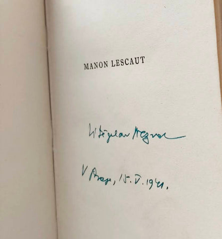 NEZVAL, VÍTĚZSLAV: MANON LESCAUT. - 1940. 9. vyd., podpis autora.