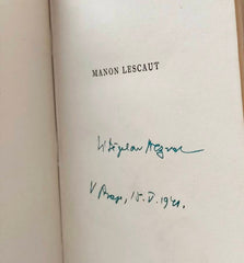 NEZVAL, VÍTĚZSLAV: MANON LESCAUT. - 1940. 9. vyd., podpis autora.
