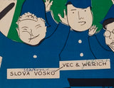 JEŽEK, VOSKOVEC A WERICH: TŘI STRÁŽNICI - 1930. Podpisy Ježek, Voskovec, Werich.