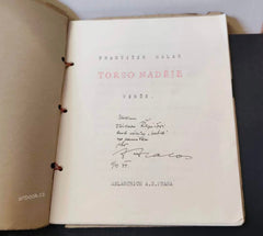 HALAS; FRANTIŠEK: TORSO NADĚJE. - 1944. Protektorátní samizdat; podpis autora s datem 14.12. 1944.