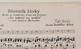 JEŽEK; JAROSLAV: SLOVNÍK LÁSKY. - 1931. Podpis Jaroslava Ježka!