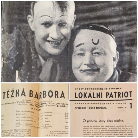 Voskovec a Werich - LOKÁLNÍ PATRIOT. 1937. Roč. X. č. 1., noviny Osvobozeného divadla.