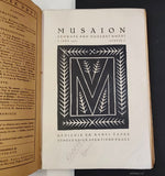 MUSAION. Sborník pro moderní umění. Sv. I. - 1920. Obálka a titulní list (linoryty) JOSEF ČAPEK.