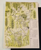 Školní tisk. - Kalendář 1939. Původní litografie EMIL ZIMMER. Státní uměleckoprůmyslová škola v Praze.