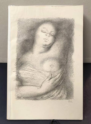 Rudolf Kremlička. Spící děvče. Litografie. 170x115 mm, sign. tužkou, monogram RK.