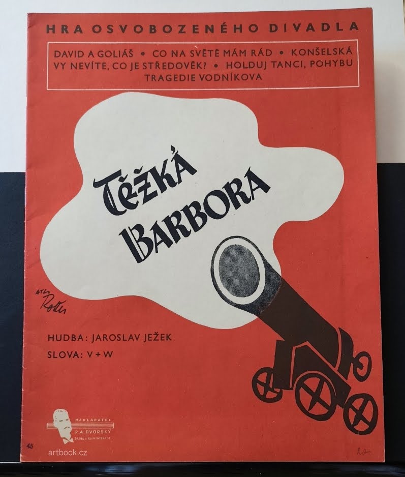 JIŘÍ VOSKOVEC - JAN WERICH - JAROSLAV JEŽEK: TĚŽKÁ BARBORA. 1938.