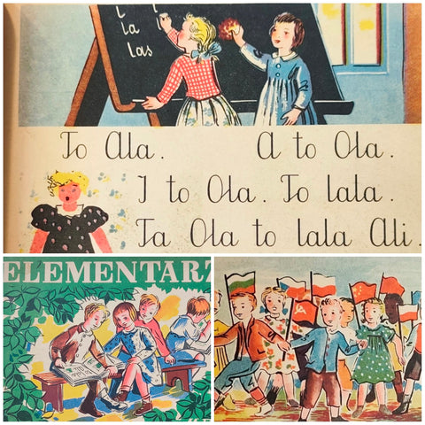 Slabikář - ELEMENTARZ. Marian Falski, il. Tadeusz Gronowski. 1955.