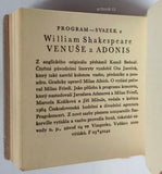SHAKESPEARE; WILLIAM: VENUŠE A ADONIS. - 1964. Program, sv. 2, il. Ota Janeček.