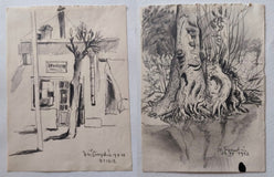 Jiří Švengsbír. 2 sign. kresby tužkou + katalog s podpisem.