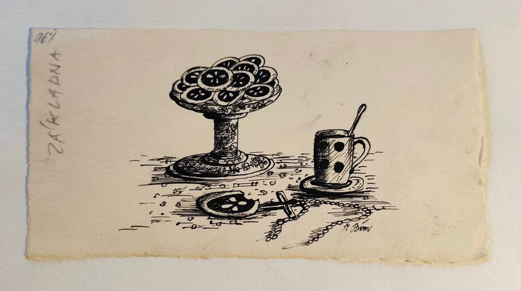 TOMÁŠ BÍM. Kresba tuší, sign, nedat. - (1980).