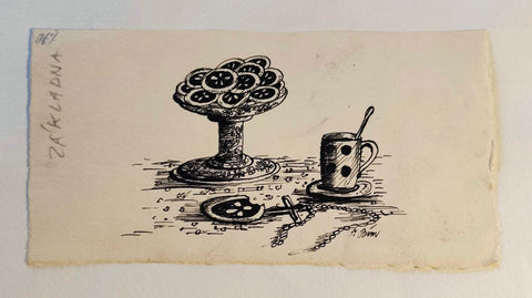 TOMÁŠ BÍM. Kresba tuší, sign, nedat. - (1980).