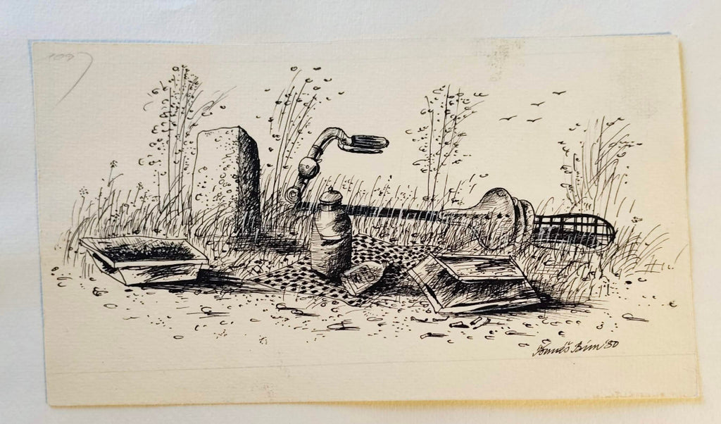 TOMÁŠ BÍM. Kresba tuší, sign, dat. - 1980.