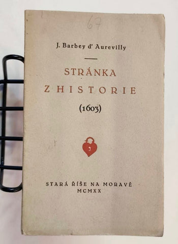 BARBEY D'AUREVILLY; JULES: STRÁNKA Z HISTORIE. - 1920.