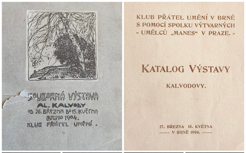 Souborná výstava Al. Kalvody od 26. března do 15. května. Brno 1904. Klub přátel umění.