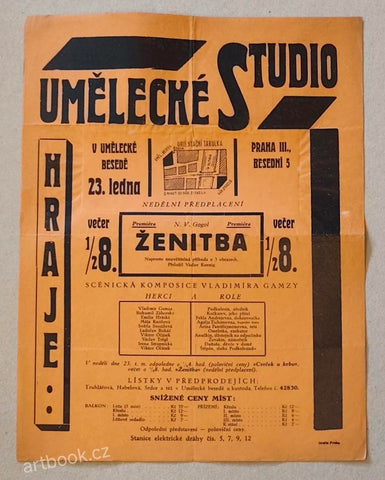 ŽENITBA. Umělecké Studio. Vladimír Gamza. (1926)