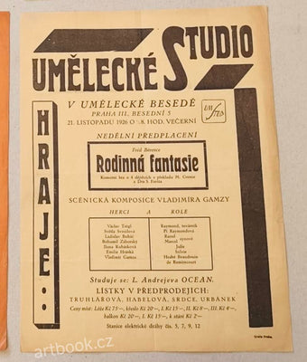FRÉD BÉRENCE. RODINNÁ FANTASIE. Umělecké Studio. Vladimír Gamza. 1926.