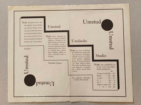 UMSTUD. Vladimir Gamza. - programový leták (1926).