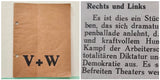 V+W. BEFREITES THEATER. (Osvobozené divadlo). (1937).