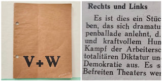 V+W. BEFREITES THEATER. (Osvobozené divadlo). (1937).