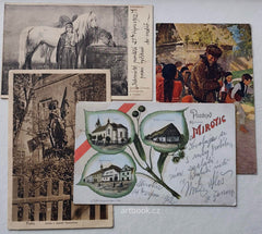 Mikoláš Aleš (18.11.1852 - 10.7.1913). Český malíř. - 4x Alšův rukopis, podpisy, dat. 1912.