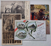 Mikoláš Aleš (18.11.1852 - 10.7.1913). Český malíř. - 4x Alšův rukopis, podpisy, dat. 1912.