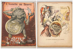 Kupka - L´ARGENT. L'ASSIETTE AU BEURRE. 1902. N° 41. Barevné litografie FRANTIŠEK KUPKA.